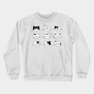 Cat Emotion Cute Cat Face Collection Crewneck Sweatshirt